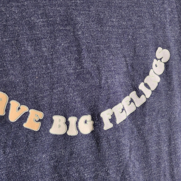 Aeropostale Blue short sleeve Smile face it's okay to have feelings shirt Size L - Picture 7 of 8